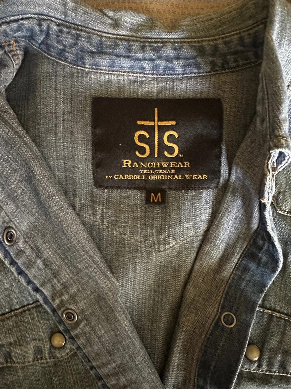 STS Ranchwear Light Blue Denim Western Snap-Front Shirt - Picture 3 of 6